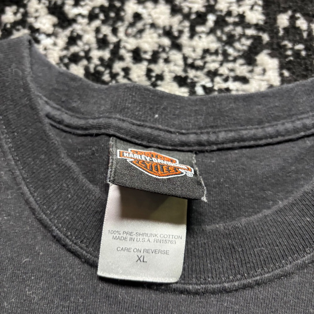 Harley Davidson McHenry IL Biker Graphic T-Shirt Mens XL Black Vintage Y2K USA - Picture 3 of 6